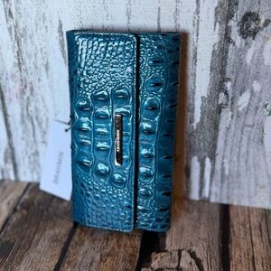 NWT Brahmin Veronica Wallet  Vibrant azure Blue  Melbourne leather